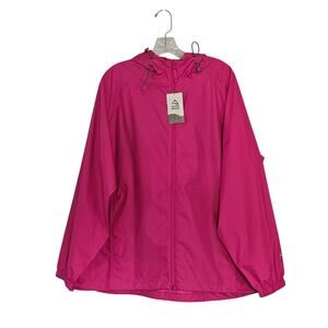 Alpine Design Women's Hot Pink Packable Hooded Rain Jacket
